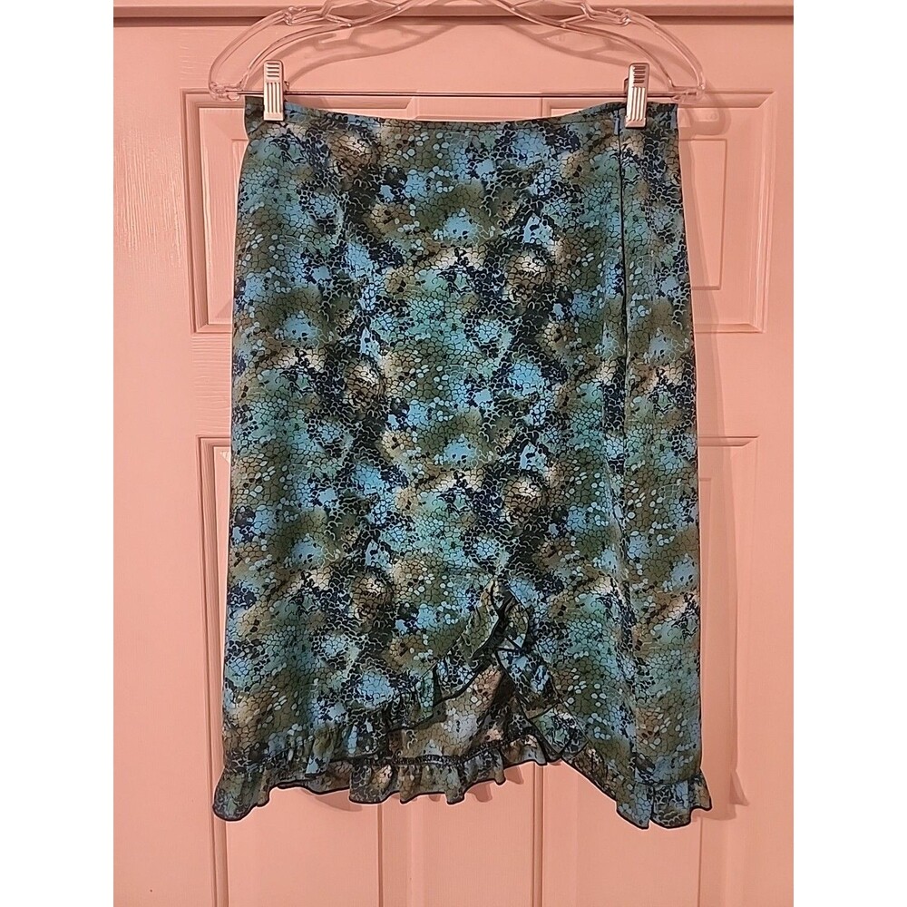 Xhilaration Mermaid Print Skirt Women's Size M Medium Blue Green Scale Pattern